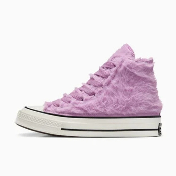 💓NEW!! CONVERSE PREMIUM Chuck 70 FAUX FUR High Top Sneakers/Pink A13382C - Picture 8 of 11